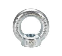sourcing map Levage Écrou à œil M20 Femelle Filetage C15 Carbone Acier Rond Forme pour Corde Raccord Paquet de 1