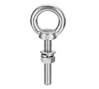 sourcing map Levage Œil Boulon, 1 Ensemble M8x50mm Œil Boulon avec Écrou Rondelle 304 Inox Acier Épaulement Levage Anneau Œil Boulon pour accrochage Article