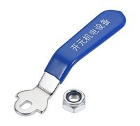 sourcing map Levier Poignée Fer Chrome Plaqué Rechange 180 Degré avec Plastique Poignée Bleu pour DN20 Vanne à bille