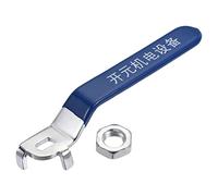 sourcing map Levier Poignée Fer Chrome Plaqué Rechange Quart Tour avec Plastique Poignée Bleu pour DN65 Vanne à bille