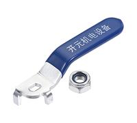 sourcing map Levier Poignée Fer Chrome Plaqué Rechange Quart Tour avec Plastique Poignée Bleu pour DN20 Vanne à bille