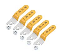 sourcing map Levier Poignée Fer Chrome Plaqué Rechange Quart Tour avec Plastique Poignée Jaune pour Robinet à tournant sphérique 5Pcs