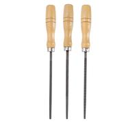 sourcing map Lime ronde de 15,2 cm à double dents fines/moyennes/bâtard en acier à haute teneur en carbone T12 avec poignée en bois pour ébauche de finition du bois, gris/jaune