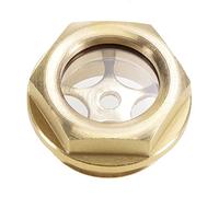 sourcing map Liquide d᾿Huile Jauge Niveau Verre Vue Voyant Raccords de Compresseur d᾿Air en Laiton à Filetage Mâle G3/4 avec Joint Torique Jaune
