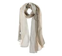 sourcing map Long Chiffon Poids léger Pente Couleur Écharpe Femmes Gris/beige Taille unique