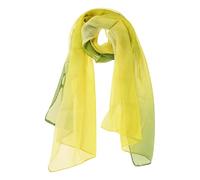 sourcing map Long Chiffon Poids léger Pente Couleur Écharpe Femmes Jaune Taille unique