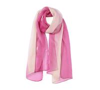 sourcing map Long Chiffon Poids léger Pente Couleur Écharpe Femmes Rose pâle/Fuchsia Taille unique