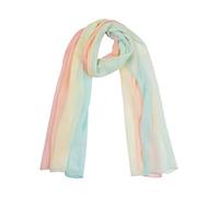 sourcing map Long Chiffon Poids léger Pente Couleur Écharpe Femmes Rose pâle Jaune Bleu Taille unique