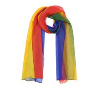 sourcing map Long Chiffon Poids léger Pente Couleur Écharpe Femmes Rouge Jaune Vert Bleu Taille unique