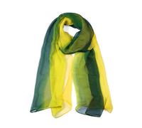 sourcing map Long Chiffon Poids léger Pente Couleur Écharpe Femmes Vert-2 Taille unique