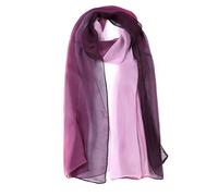 sourcing map Long Chiffon Poids léger Pente Couleur Écharpe Femmes Violet Taille unique