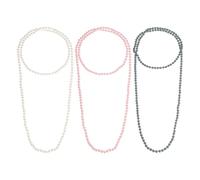 sourcing map Long collier de perles synthétiques pour femme, style années 1920, style garçonne vintage, 59, Verre, Pas de gemme