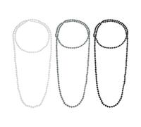 sourcing map Long collier de perles synthétiques pour femme, style années 1920, style garçonne vintage, 59, Verre, Pas de gemme