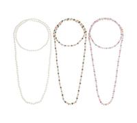 sourcing map Long collier de perles synthétiques pour femme, style années 1920, style garçonne vintage, 59, Verre, Pas de gemme