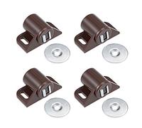 sourcing map Loquet Magnétique Aimant Porte Placard pour Fermeture Porte Armoire meuble Marron 4Pcs
