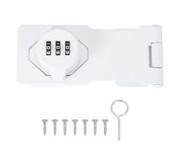 sourcing map Loquet rotatif à mot de passe, serrure à combinaison mécanique de 11,4 cm, loquet de sécurité rotatif sans clé pour porte d'abri de jardin, placard, salle de bain, extérieur - Blanc