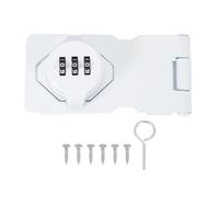 sourcing map Loquet rotatif à mot de passe, serrure à combinaison mécanique de 8,9 cm, loquet de sécurité rotatif sans clé pour porte d'abri de jardin, placard, salle de bain, extérieur - Blanc
