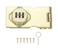 sourcing map Loquet rotatif à mot de passe, serrure à combinaison mécanique de 8,9 cm, loquet de sécurité rotatif sans clé pour porte d'abri de jardin, placard, salle de bain, extérieur - Doré