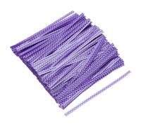 sourcing map Lot de 1 000 attaches torsadées en plastique métallique pour attacher du pain, des bonbons, des biscuits, des sacs cadeaux, loisirs créatifs, violet à pois blancs
