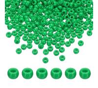 sourcing map Lot de 1 000 perles Pony en acrylique pour colliers, porte-clés, fabrication de bijoux, boucles d'oreilles, tressage de cheveux - Vert - 6 x 9 mm