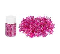 sourcing map Lot de 1 200 mini perles de rocaille en verre de 2 à 7 mm pour fabrication de bijoux, boucles d'oreilles, colliers, bracelets, rose rouge