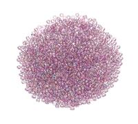 sourcing map Lot de 1 600 mini perles de rocaille en verre de 2 mm avec trou, intercalaires en vrac pour loisirs créatifs, faites à la main, rouge AB