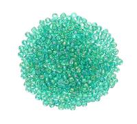 sourcing map Lot de 1 600 perles de rocaille en verre de 3 mm 8/0 avec trou, espacement en vrac pour loisirs créatifs, vert AB