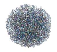 sourcing map Lot de 1 600 perles de rocaille en verre de 3 mm 8/0 avec trou, espacement en vrac pour loisirs créatifs, fait à la main, gris AB