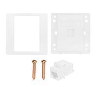 sourcing map Lot de 1 plaque murale Ethernet 1 port, prise murale Ethernet simple prise jack Cat6 sans perforation RJ45 pour la maison et le bureau Blanc