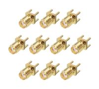 sourcing map Lot de 10 adaptateurs coaxiaux SMA femelle PCB RF 50 Ohm plaqué or pour antenne PCB, système de transmission au sol