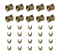 sourcing map Lot de 10 arrêts supérieurs et butées inférieures pour sacs, manteaux, vestes, fermetures éclair à extrémité fermée, ton bronze