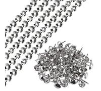 sourcing map Lot de 10 bandes de punaises d'ameublement brillantes de 1 m pour canapé, tête de lit, chaise, meubles avec clous d'ameublement (11 mm, argenté)