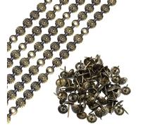 sourcing map Lot de 10 bandes de punaises de tapisserie - 1 mètre - Décoratives pour canapé, tête de lit, chaise, meubles avec clous d'ameublement (11 mm, bronze)
