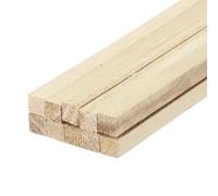Sourcing Map Lot de 10 bâtons carrés en bois - 50,8 x 1 x 1 cm - Tige en bois dur brut - Pour loisirs créatifs
