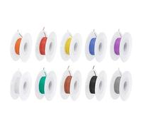 sourcing map Lot de 10 bobines de fil électrique flexible en silicone de calibre 30 - 30 AWG - Fil de cuivre étamé - Haute température - 10 couleurs - 15 m - Pour appareils électriques de voiture