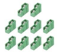 sourcing map Lot de 10 borniers 1 position à double rangée, 23,5 mm x 9 mm, 300 V 15 A, pas de 8,5 mm, PA66 pour fil 22-12 AWG, vert