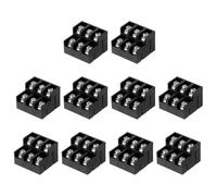 sourcing map Lot de 10 borniers à 3 positions à double rangée, 23,5 mm x 26 mm 300 V 15 A Pas de 8,5 mm PA66 PCB Montage sur circuit imprimé pour fil 22-12 AWG, lot de 10, noir