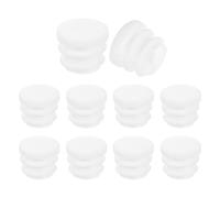 sourcing map Lot de 10 bouchons ronds en plastique - 15 mm - Protection contre le glissement pour chaise, canapé, table, étagère - Blanc