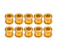 sourcing map Lot de 10 boulons à double anneau de chaîne M8 en alliage d'aluminium pour vélo de route, VTT, jaune