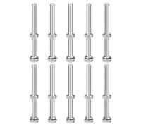 sourcing map Lot de 10 boulons à tête hexagonale M10 x 120 mm, écrous plats et rondelles de verrouillage, en acier inoxydable 304 entièrement filetés