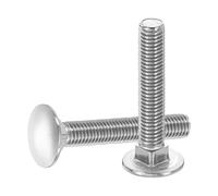 sourcing map Lot de 10 boulons de carrosserie M10 x 60 mm en acier inoxydable 18-8 (304) à tête ronde et à col carré pour accessoires de fixation - Argent