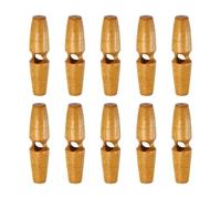 sourcing map Lot de 10 boutons à bascule en bois à trou unique en corne d'olivier pour manteaux, pulls, vêtements, loisirs créatifs, 50 mm, marron moyen