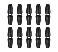 sourcing map Lot de 10 boutons à bascule en bois de 45 mm à trou unique en corne d'olivier pour manteaux, pulls, vêtements, loisirs créatifs, noir