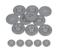 sourcing map Lot de 10 boutons à coudre ronds à 4 trous en résine épaisse pour travaux manuels, décoration de vêtements, loisirs créatifs, gris - 28 mm