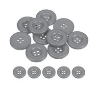 sourcing map Lot de 10 boutons à coudre ronds à 4 trous en résine épaisse pour travaux manuels, décoration de vêtements, loisirs créatifs, gris - 25 mm