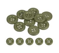 sourcing map Lot de 10 boutons à coudre ronds à 4 trous en résine épaisse pour travaux manuels et décoration de vêtements, 18 mm, vert