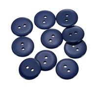sourcing map Lot de 10 boutons à coudre ronds en résine à 2 trous pour manteaux, vêtements, décoration de vacances, bleu nuit, 20 mm