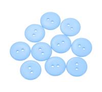 sourcing map Lot de 10 boutons à coudre ronds en résine à 2 trous pour manteaux, vêtements, décoration de vacances, bleu ciel, 20 mm