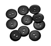 sourcing map Lot de 10 boutons à coudre ronds en résine à 2 trous pour manteaux, vêtements, décoration de vacances, 20 mm, noir