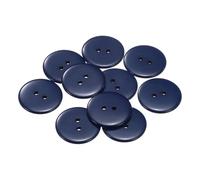 sourcing map Lot de 10 boutons à coudre ronds en résine à 2 trous pour vêtements, loisirs créatifs, décoration, 25 mm, bleu marine